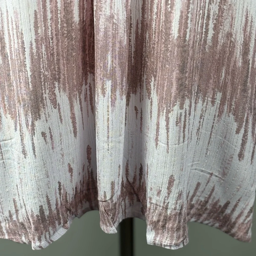 EMILY WONDER Mauve Artsy V Neck Abstract Print Tunic Top Blouse 2X New NWT - Picture 4 of 11